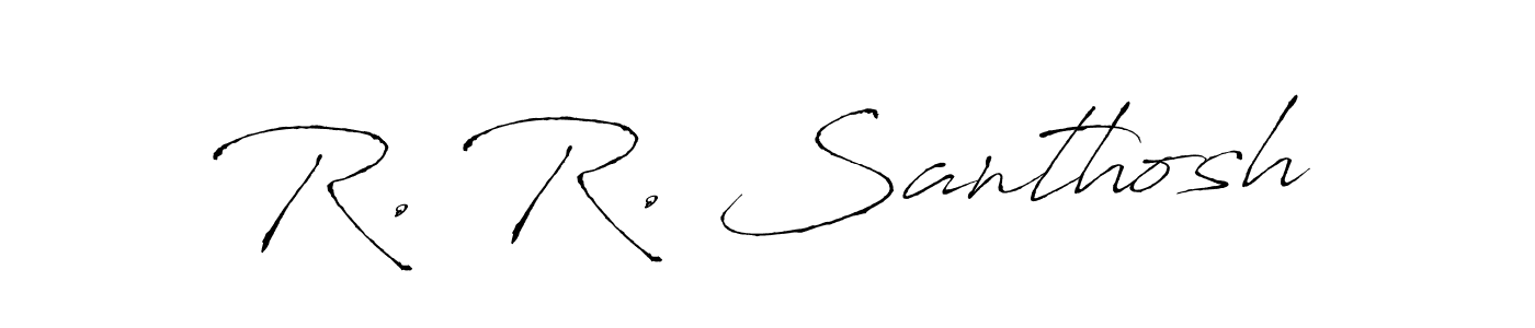 You should practise on your own different ways (Antro_Vectra) to write your name (R. R. Santhosh) in signature. don't let someone else do it for you. R. R. Santhosh signature style 6 images and pictures png