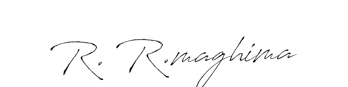 This is the best signature style for the R. R.maghima name. Also you like these signature font (Antro_Vectra). Mix name signature. R. R.maghima signature style 6 images and pictures png