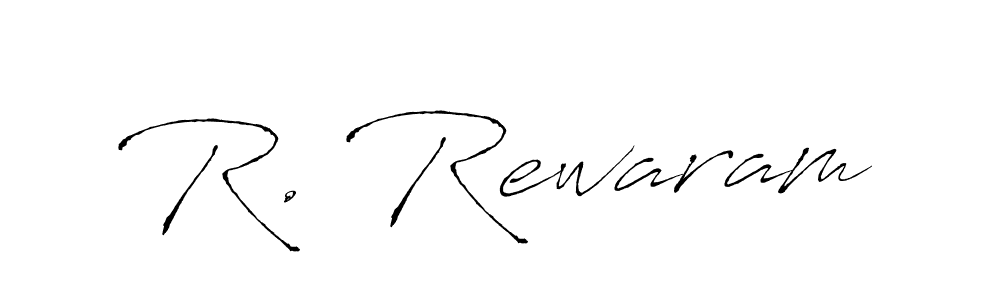 How to make R. Rewaram name signature. Use Antro_Vectra style for creating short signs online. This is the latest handwritten sign. R. Rewaram signature style 6 images and pictures png