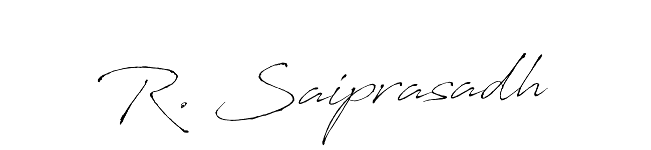 Design your own signature with our free online signature maker. With this signature software, you can create a handwritten (Antro_Vectra) signature for name R. Saiprasadh. R. Saiprasadh signature style 6 images and pictures png