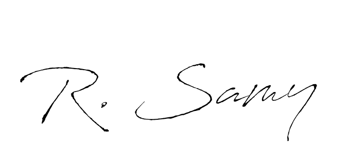 You should practise on your own different ways (Antro_Vectra) to write your name (R. Samy) in signature. don't let someone else do it for you. R. Samy signature style 6 images and pictures png