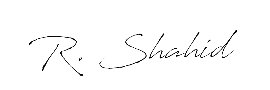 if you are searching for the best signature style for your name R. Shahid. so please give up your signature search. here we have designed multiple signature styles  using Antro_Vectra. R. Shahid signature style 6 images and pictures png