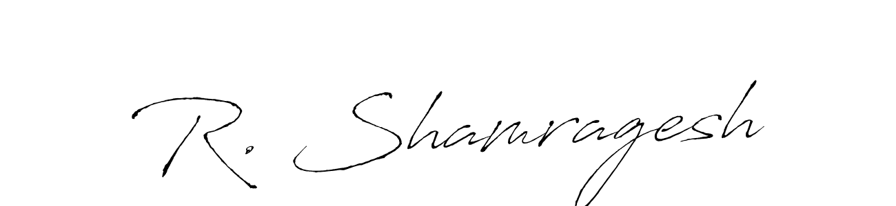 Make a beautiful signature design for name R. Shamragesh. With this signature (Antro_Vectra) style, you can create a handwritten signature for free. R. Shamragesh signature style 6 images and pictures png