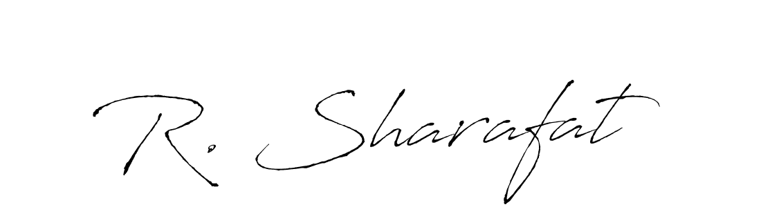 if you are searching for the best signature style for your name R. Sharafat. so please give up your signature search. here we have designed multiple signature styles  using Antro_Vectra. R. Sharafat signature style 6 images and pictures png