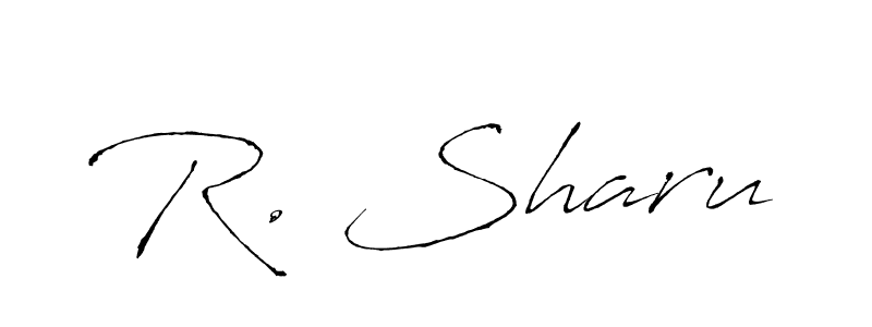 The best way (Antro_Vectra) to make a short signature is to pick only two or three words in your name. The name R. Sharu include a total of six letters. For converting this name. R. Sharu signature style 6 images and pictures png