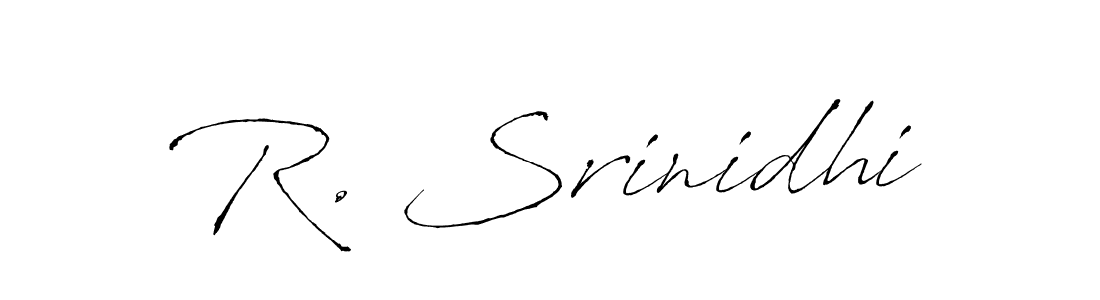 Antro_Vectra is a professional signature style that is perfect for those who want to add a touch of class to their signature. It is also a great choice for those who want to make their signature more unique. Get R. Srinidhi name to fancy signature for free. R. Srinidhi signature style 6 images and pictures png