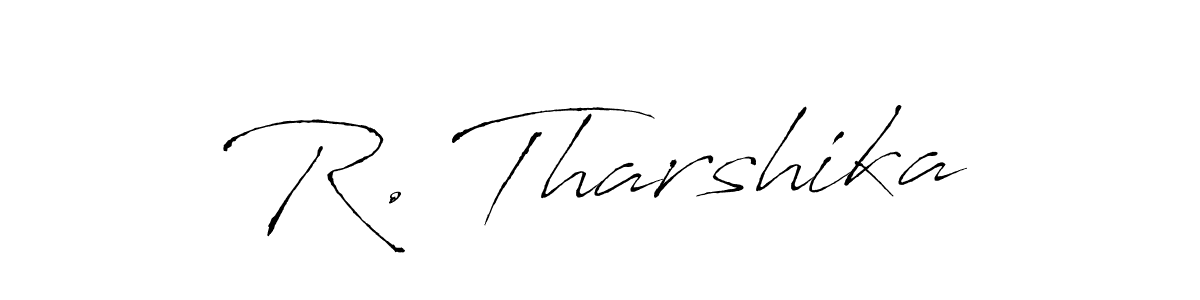 This is the best signature style for the R. Tharshika name. Also you like these signature font (Antro_Vectra). Mix name signature. R. Tharshika signature style 6 images and pictures png