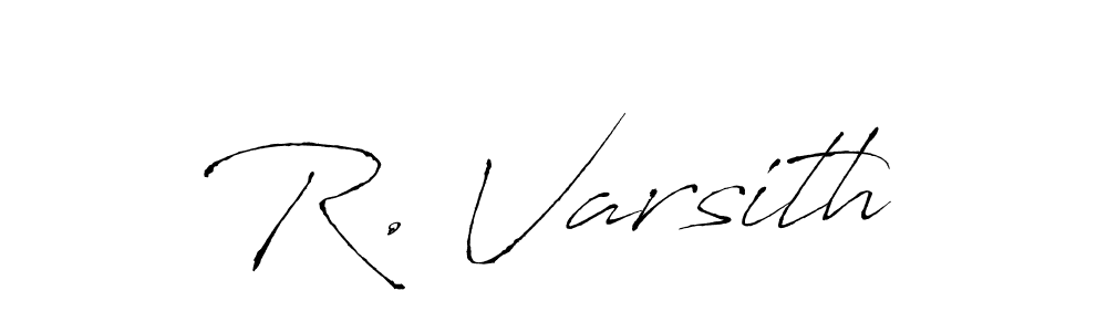 if you are searching for the best signature style for your name R. Varsith. so please give up your signature search. here we have designed multiple signature styles  using Antro_Vectra. R. Varsith signature style 6 images and pictures png