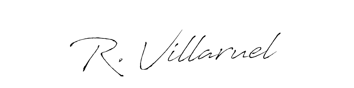 Design your own signature with our free online signature maker. With this signature software, you can create a handwritten (Antro_Vectra) signature for name R. Villaruel. R. Villaruel signature style 6 images and pictures png