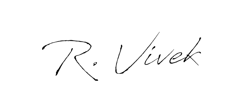 if you are searching for the best signature style for your name R. Vivek. so please give up your signature search. here we have designed multiple signature styles  using Antro_Vectra. R. Vivek signature style 6 images and pictures png