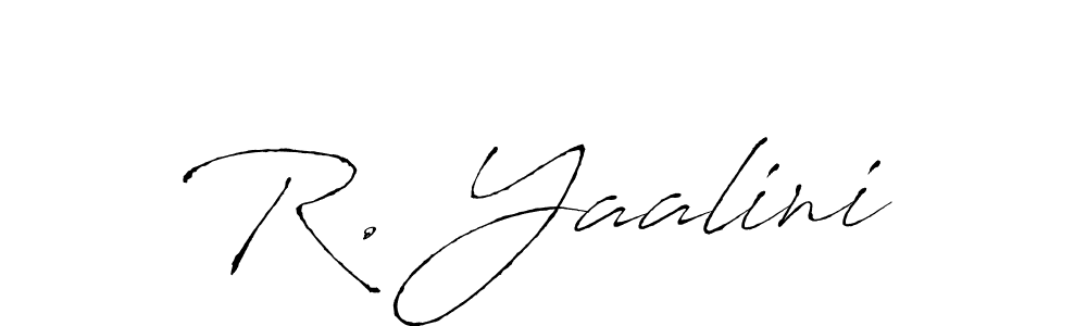 Design your own signature with our free online signature maker. With this signature software, you can create a handwritten (Antro_Vectra) signature for name R. Yaalini. R. Yaalini signature style 6 images and pictures png