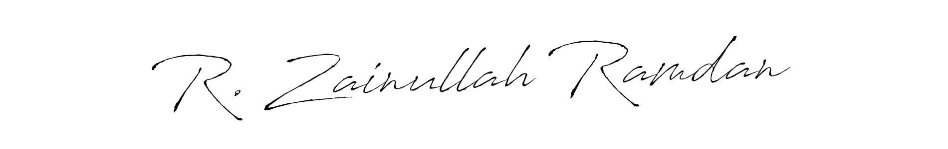 Also we have R. Zainullah Ramdan name is the best signature style. Create professional handwritten signature collection using Antro_Vectra autograph style. R. Zainullah Ramdan signature style 6 images and pictures png
