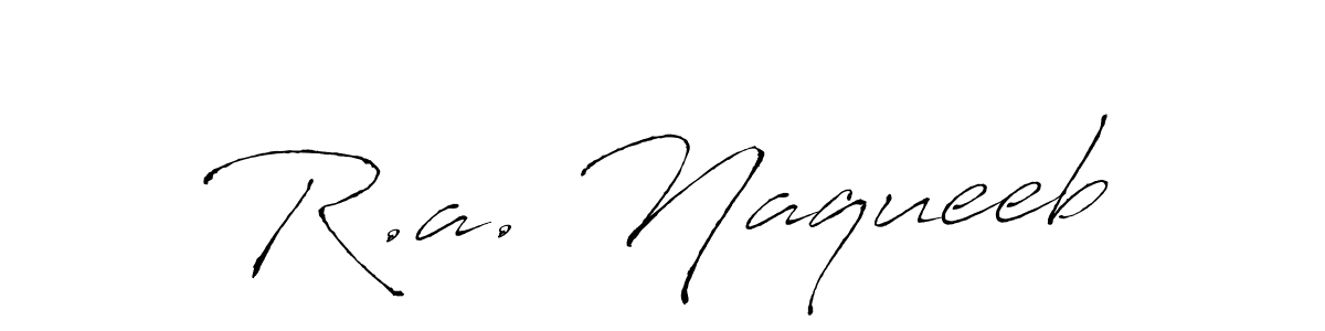 if you are searching for the best signature style for your name R.a. Naqueeb. so please give up your signature search. here we have designed multiple signature styles  using Antro_Vectra. R.a. Naqueeb signature style 6 images and pictures png