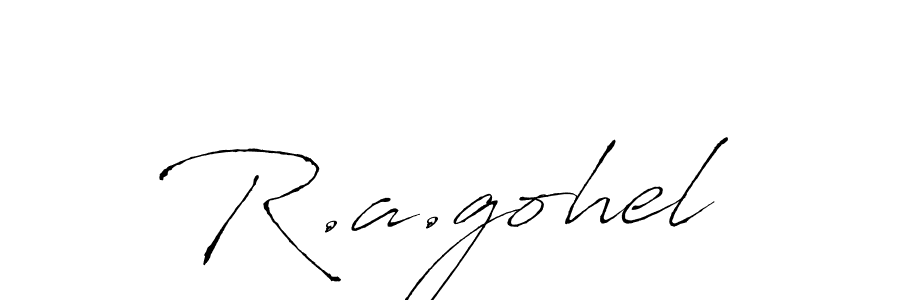 Make a beautiful signature design for name R.a.gohel. With this signature (Antro_Vectra) style, you can create a handwritten signature for free. R.a.gohel signature style 6 images and pictures png