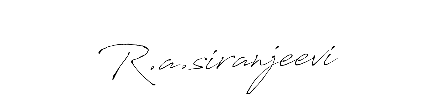 The best way (Antro_Vectra) to make a short signature is to pick only two or three words in your name. The name R.a.siranjeevi include a total of six letters. For converting this name. R.a.siranjeevi signature style 6 images and pictures png