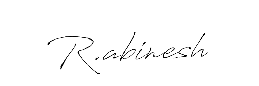 How to make R.abinesh name signature. Use Antro_Vectra style for creating short signs online. This is the latest handwritten sign. R.abinesh signature style 6 images and pictures png