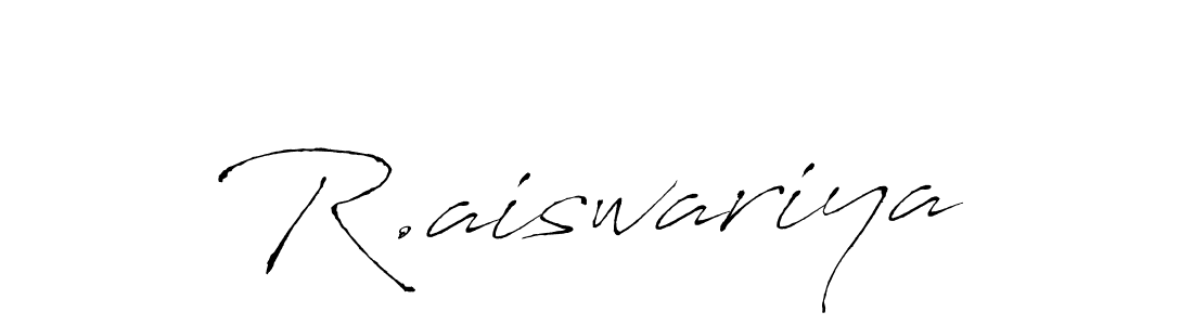 The best way (Antro_Vectra) to make a short signature is to pick only two or three words in your name. The name R.aiswariya include a total of six letters. For converting this name. R.aiswariya signature style 6 images and pictures png