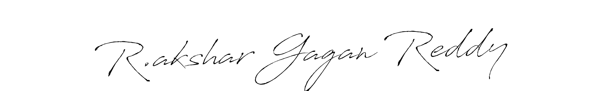 How to make R.akshar Gagan Reddy name signature. Use Antro_Vectra style for creating short signs online. This is the latest handwritten sign. R.akshar Gagan Reddy signature style 6 images and pictures png
