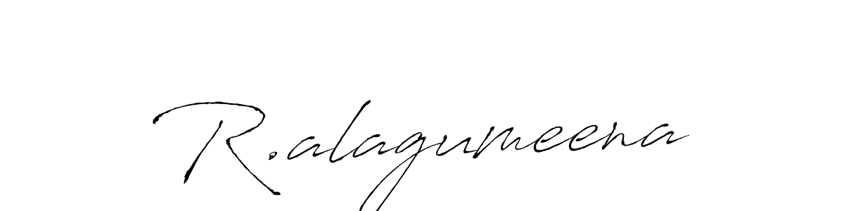 This is the best signature style for the R.alagumeena name. Also you like these signature font (Antro_Vectra). Mix name signature. R.alagumeena signature style 6 images and pictures png