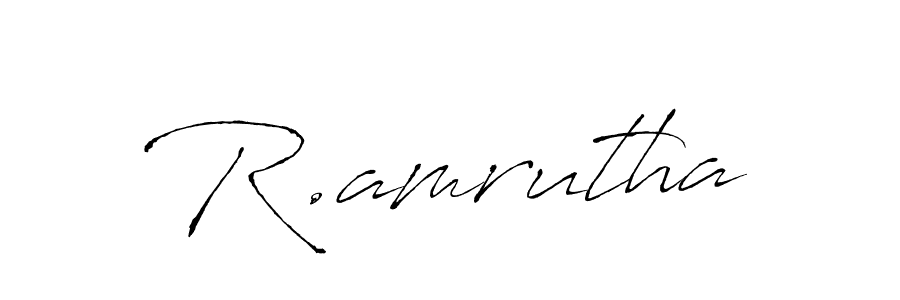 Design your own signature with our free online signature maker. With this signature software, you can create a handwritten (Antro_Vectra) signature for name R.amrutha. R.amrutha signature style 6 images and pictures png