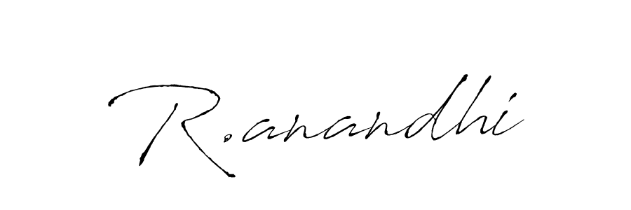 How to make R.anandhi name signature. Use Antro_Vectra style for creating short signs online. This is the latest handwritten sign. R.anandhi signature style 6 images and pictures png