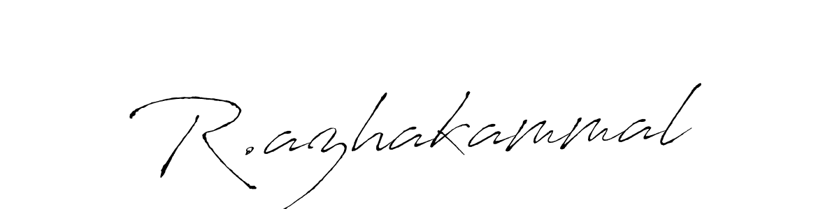 The best way (Antro_Vectra) to make a short signature is to pick only two or three words in your name. The name R.azhakammal include a total of six letters. For converting this name. R.azhakammal signature style 6 images and pictures png