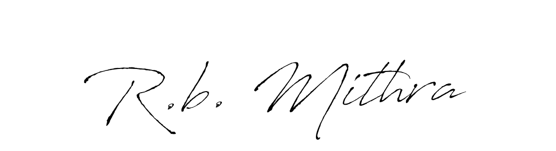 Design your own signature with our free online signature maker. With this signature software, you can create a handwritten (Antro_Vectra) signature for name R.b. Mithra. R.b. Mithra signature style 6 images and pictures png