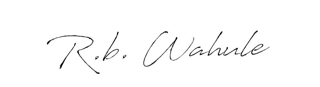 Design your own signature with our free online signature maker. With this signature software, you can create a handwritten (Antro_Vectra) signature for name R.b. Wahule. R.b. Wahule signature style 6 images and pictures png