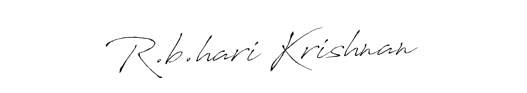 The best way (Antro_Vectra) to make a short signature is to pick only two or three words in your name. The name R.b.hari Krishnan include a total of six letters. For converting this name. R.b.hari Krishnan signature style 6 images and pictures png