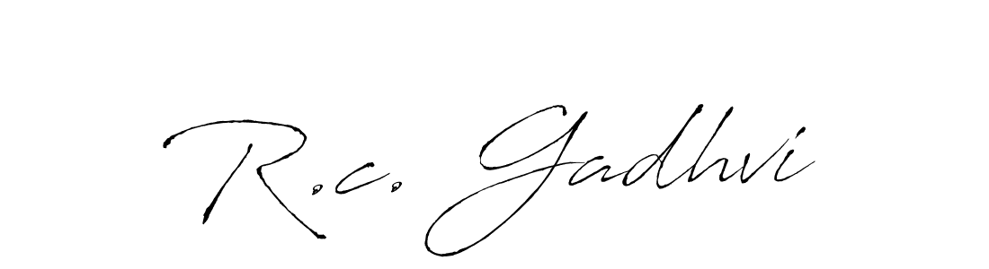 Antro_Vectra is a professional signature style that is perfect for those who want to add a touch of class to their signature. It is also a great choice for those who want to make their signature more unique. Get R.c. Gadhvi name to fancy signature for free. R.c. Gadhvi signature style 6 images and pictures png