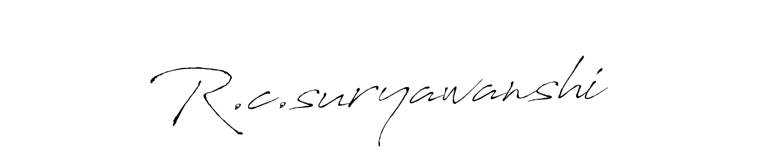 The best way (Antro_Vectra) to make a short signature is to pick only two or three words in your name. The name R.c.suryawanshi include a total of six letters. For converting this name. R.c.suryawanshi signature style 6 images and pictures png