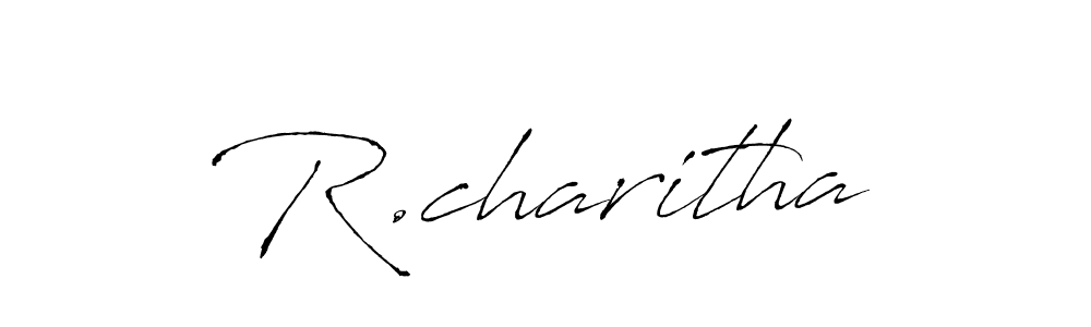 The best way (Antro_Vectra) to make a short signature is to pick only two or three words in your name. The name R.charitha include a total of six letters. For converting this name. R.charitha signature style 6 images and pictures png