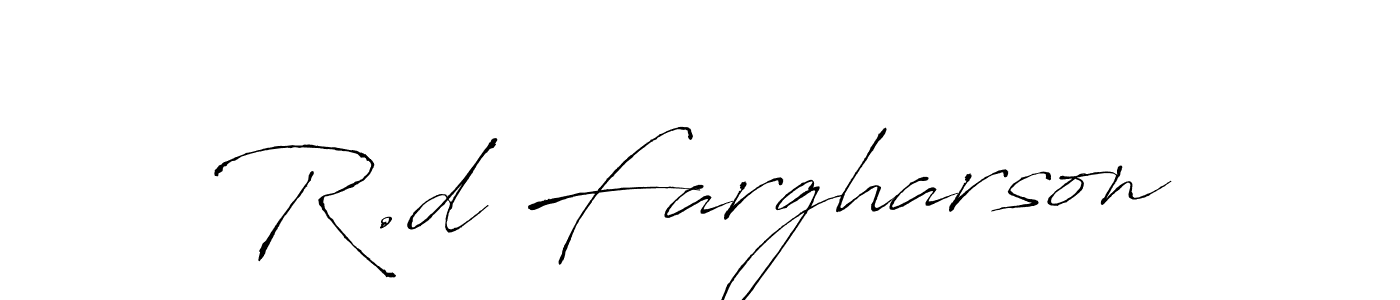 Use a signature maker to create a handwritten signature online. With this signature software, you can design (Antro_Vectra) your own signature for name R.d Fargharson. R.d Fargharson signature style 6 images and pictures png