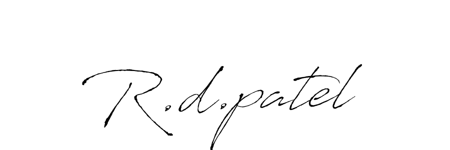 Design your own signature with our free online signature maker. With this signature software, you can create a handwritten (Antro_Vectra) signature for name R.d.patel. R.d.patel signature style 6 images and pictures png