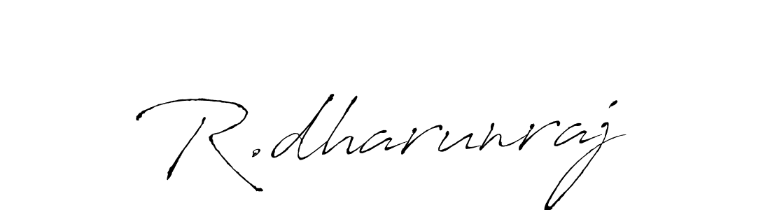 Create a beautiful signature design for name R.dharunraj. With this signature (Antro_Vectra) fonts, you can make a handwritten signature for free. R.dharunraj signature style 6 images and pictures png