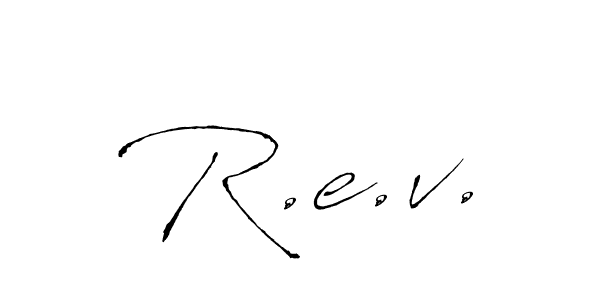 How to make R.e.v. name signature. Use Antro_Vectra style for creating short signs online. This is the latest handwritten sign. R.e.v. signature style 6 images and pictures png