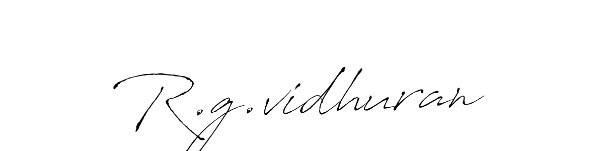 Make a beautiful signature design for name R.g.vidhuran. With this signature (Antro_Vectra) style, you can create a handwritten signature for free. R.g.vidhuran signature style 6 images and pictures png