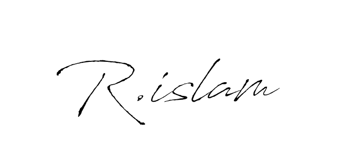 Create a beautiful signature design for name R.islam. With this signature (Antro_Vectra) fonts, you can make a handwritten signature for free. R.islam signature style 6 images and pictures png