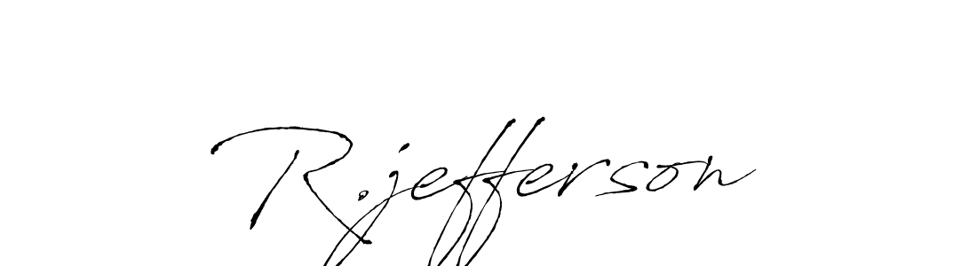Make a beautiful signature design for name R.jefferson. With this signature (Antro_Vectra) style, you can create a handwritten signature for free. R.jefferson signature style 6 images and pictures png