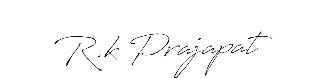 Antro_Vectra is a professional signature style that is perfect for those who want to add a touch of class to their signature. It is also a great choice for those who want to make their signature more unique. Get R.k Prajapat name to fancy signature for free. R.k Prajapat signature style 6 images and pictures png