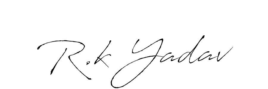 R.k Yadav stylish signature style. Best Handwritten Sign (Antro_Vectra) for my name. Handwritten Signature Collection Ideas for my name R.k Yadav. R.k Yadav signature style 6 images and pictures png