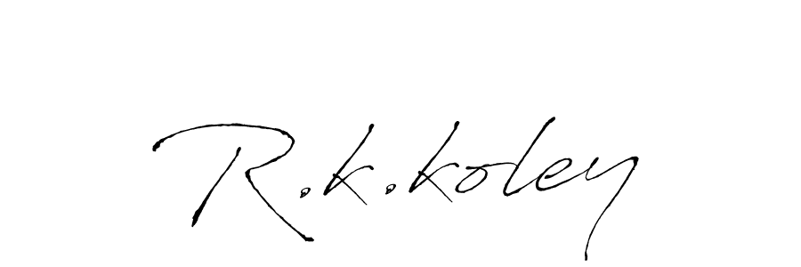 Make a beautiful signature design for name R.k.koley. With this signature (Antro_Vectra) style, you can create a handwritten signature for free. R.k.koley signature style 6 images and pictures png