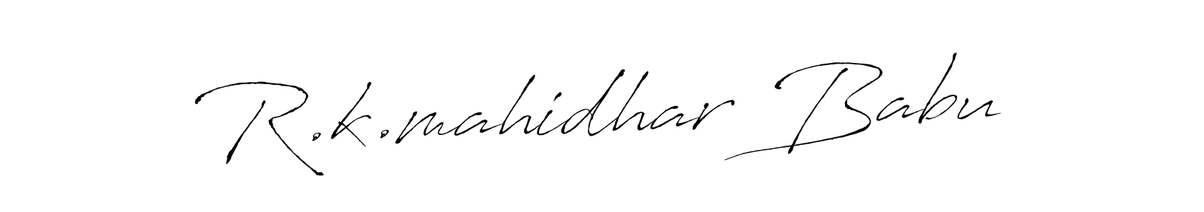 Create a beautiful signature design for name R.k.mahidhar Babu. With this signature (Antro_Vectra) fonts, you can make a handwritten signature for free. R.k.mahidhar Babu signature style 6 images and pictures png