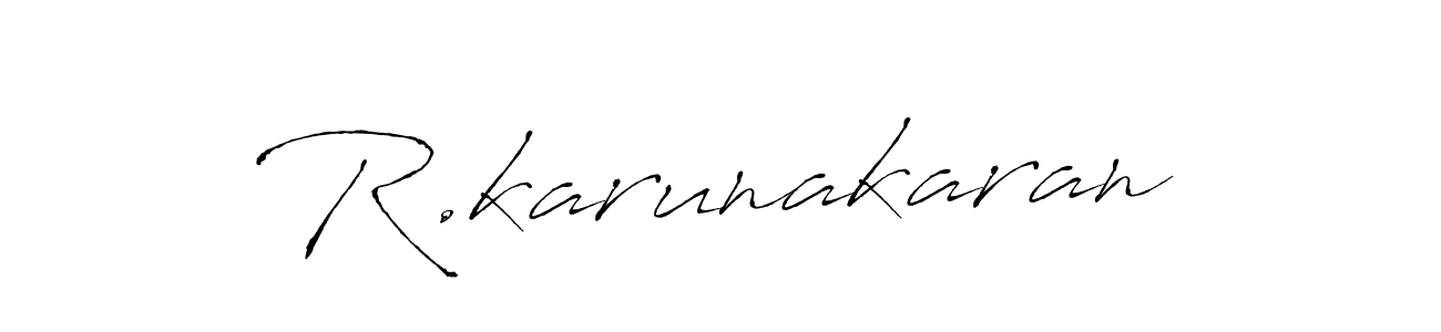 The best way (Antro_Vectra) to make a short signature is to pick only two or three words in your name. The name R.karunakaran include a total of six letters. For converting this name. R.karunakaran signature style 6 images and pictures png