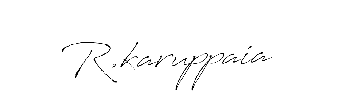The best way (Antro_Vectra) to make a short signature is to pick only two or three words in your name. The name R.karuppaia include a total of six letters. For converting this name. R.karuppaia signature style 6 images and pictures png