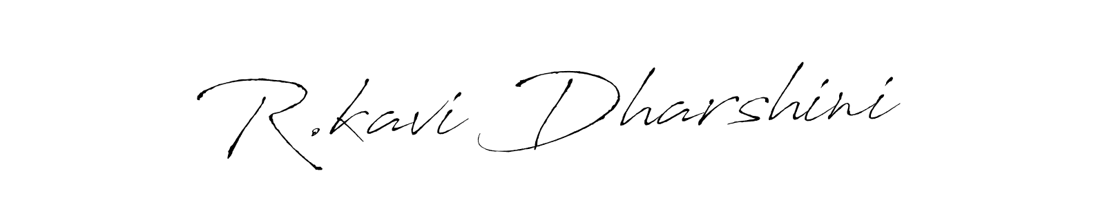 The best way (Antro_Vectra) to make a short signature is to pick only two or three words in your name. The name R.kavi Dharshini include a total of six letters. For converting this name. R.kavi Dharshini signature style 6 images and pictures png