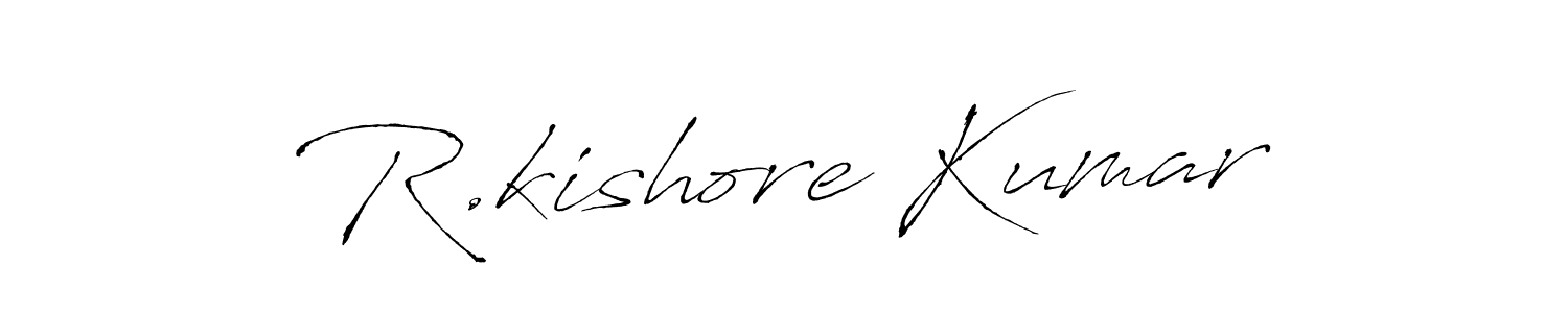 How to make R.kishore Kumar name signature. Use Antro_Vectra style for creating short signs online. This is the latest handwritten sign. R.kishore Kumar signature style 6 images and pictures png