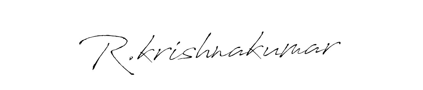 Antro_Vectra is a professional signature style that is perfect for those who want to add a touch of class to their signature. It is also a great choice for those who want to make their signature more unique. Get R.krishnakumar name to fancy signature for free. R.krishnakumar signature style 6 images and pictures png