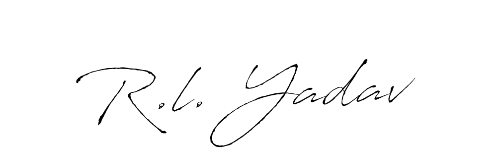 Make a beautiful signature design for name R.l. Yadav. With this signature (Antro_Vectra) style, you can create a handwritten signature for free. R.l. Yadav signature style 6 images and pictures png