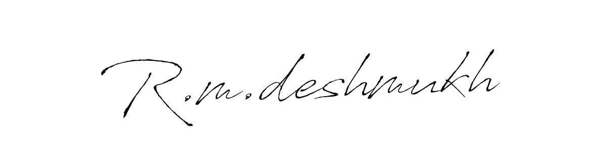 Design your own signature with our free online signature maker. With this signature software, you can create a handwritten (Antro_Vectra) signature for name R.m.deshmukh. R.m.deshmukh signature style 6 images and pictures png